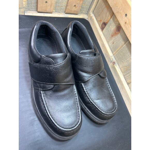 Mens Hush Puppies Black Leather Comfort Curve Slip-On Shoes 12 Extra Wide - Picture 2 of 8